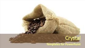  Presentation with coffee beans - Slides with coffee beans roasted in jute background and a tawny brown colored foreground