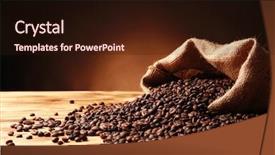  Presentation with coffee beans - Colorful slides enhanced with coffee beans sack and scoop backdrop and a wine colored foreground