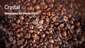  Presentation with coffee beans - Presentation theme consisting of coffee beans shot from aerial background and a tawny brown colored foreground