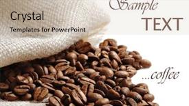  Presentation with spilling - Beautiful presentation theme featuring coffee beans spilling from burlap backdrop and a soft green colored foreground