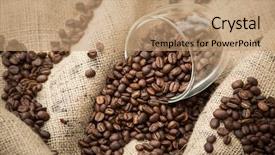  Presentation with spilling - Slide deck with coffee beans spilling from glass background and a coral colored foreground