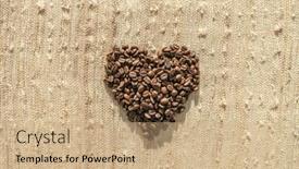  Presentation with coffee beans - Colorful PPT layouts enhanced with coffee-beans-top-flat-view backdrop and a coral colored foreground