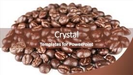  Presentation with coffee chocolate - Cool new slides with coffee beans with chocolate glaze isolated on white backdrop and a tawny brown colored foreground