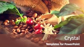  Presentation with coffee beans - PPT theme featuring coffee beans with real coffee background and a tawny brown colored foreground
