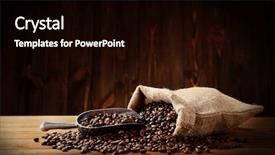  Presentation with coffe - Colorful PPT theme enhanced with coffee beans with scoop backdrop and a black colored foreground