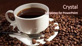  Presentation with coffee beans on a white - Colorful PPT theme enhanced with coffee beans with white cup backdrop and a  colored foreground