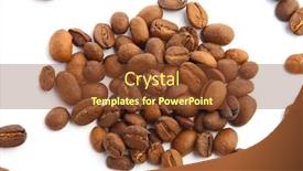  Presentation with coffee beans - Audience pleasing PPT theme consisting of coffee beans backdrop and a tawny brown colored foreground