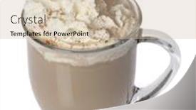  Presentation with beverage - Amazing PPT theme having coffee-beverage-in-glass-mug backdrop and a soft green colored foreground