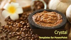  Presentation with body - Colorful presentation theme enhanced with coffee body scrub and spa set backdrop and a tawny brown colored foreground