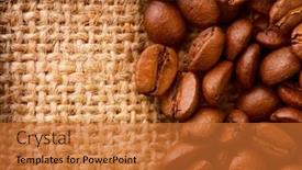  Presentation with antique border design - Presentation theme having coffee border design beans over burlap background background and a red colored foreground