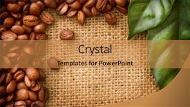  Presentation with coffee beans - Cool new slide set with coffee border design beans backdrop and a gold colored foreground