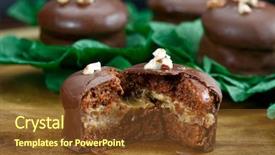  Presentation with cookie - PPT layouts having coffee brazil - brazilian honey cookie with chocolate background and a tawny brown colored foreground