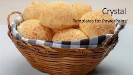  Presentation with snack - PPT layouts having coffee brazil - brazilian snack cheese bread pao background and a yellow colored foreground