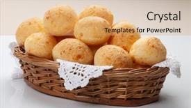  Presentation with snack - Colorful PPT layouts enhanced with coffee brazil - brazilian snack cheese bread backdrop and a coral colored foreground