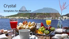  Presentation with brazils rio negro river - Presentation theme featuring coffee brazil - breakfast in rio de janeiro background and a light blue colored foreground