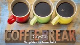  Presentation with coffee - Slides featuring coffee-break-banner-in-vintage background and a tawny brown colored foreground