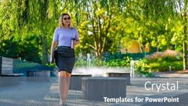  Presentation with coffee - Presentation design having coffee-break-beautiful-woman-resting background and a  colored foreground