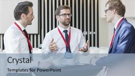  Presentation with coffee - Audience pleasing presentation consisting of coffee break in convention backdrop and a light blue colored foreground