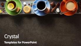  Presentation with tea coffee - Beautiful slide deck featuring coffee cacao and tea backdrop and a tawny brown colored foreground