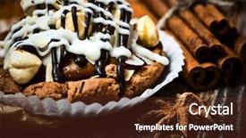  Presentation with coffee chocolate - Slide set consisting of coffee-cakes-with-chocolate-spices background and a tawny brown colored foreground