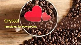  Presentation with red coffee bean - Presentation design with coffee coffee beans coffee cup background and a  colored foreground