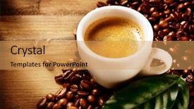  Presentation with green coffee beans - Theme consisting of nelumbo nucifera sacred lotus seed background and a tawny brown colored foreground.