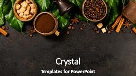  Presentation with rustic - Colorful presentation design enhanced with coffee composition on dark rustic backdrop and a dark gray colored foreground