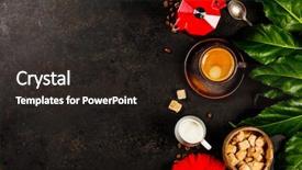  Presentation with rustic cowboy - Presentation design enhanced with coffee composition on dark rustic background and a wine colored foreground