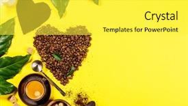  Presentation with piano and coffee - Presentation design consisting of coffee composition on yellow background background and a  colored foreground