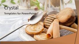  Presentation with biscuit - PPT layouts enhanced with coffee cookie - variety of biscuit background and a  colored foreground