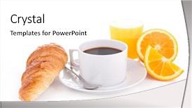  Presentation with orange juice - Amazing slides having coffee croissant and orange juice backdrop and a white colored foreground