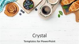  Presentation with cinnamon roll - Audience pleasing theme consisting of coffee croissants cinnamon rolls backdrop and a white colored foreground