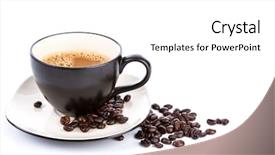  Presentation with coffee beans - Theme featuring coffee cup and beans background and a white colored foreground