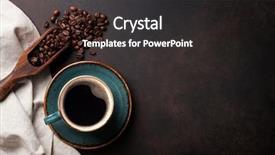 Presentation with coffee beans - Theme having coffee cup and beans background and a dark gray colored foreground
