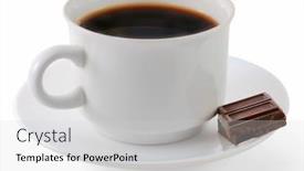  Presentation with coffee chocolate - Cool new PPT theme with coffee-cup-and-chocolate-bars backdrop and a light gray colored foreground