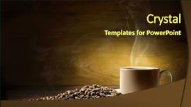  Presentation with red coffee bean - Amazing presentation theme having coffee cup and coffee beans backdrop and a  colored foreground