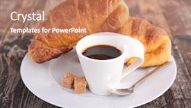  Presentation with croissant - Audience pleasing slides consisting of coffee cup and croissant backdrop and a coral colored foreground