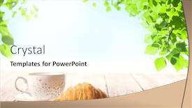  Presentation with croissant - PPT layouts enhanced with coffee-cup-and-croissant background and a white colored foreground