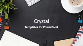  Presentation with flower office desk table - PPT theme having coffee cup and flower top background and a dark gray colored foreground