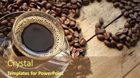  Presentation with grains - Audience pleasing presentation theme consisting of coffee cup and grains are backdrop and a tawny brown colored foreground