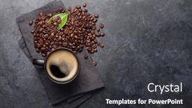  Presentation with dark space - Cool new PPT layouts with coffee-cup-and-roasted-beans backdrop and a dark gray colored foreground