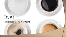  Presentation with coffee cup - Slides enhanced with coffee cup assortment top view background and a white colored foreground