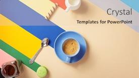  Presentation with coffee cup - Presentation design with coffee-cup-at-abstract-paper background and a lemonade colored foreground