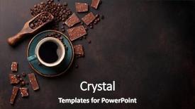  Presentation with coffee chocolate - Amazing slides having coffee cup beans and chocolate backdrop and a dark gray colored foreground