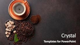  Presentation with coffee beans - Amazing slide deck having coffee cup beans and ground backdrop and a wine colored foreground