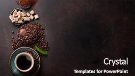  Presentation with coffee beans - Cool new presentation design with coffee cup beans and sugar backdrop and a wine colored foreground