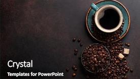  Presentation with coffee beans - PPT layouts featuring coffee cup beans and sugar background and a black colored foreground