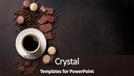  Presentation with coffee chocolate - PPT theme having coffee cup beans chocolate background and a wine colored foreground