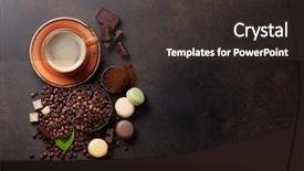  Presentation with coffee chocolate - Colorful slides enhanced with coffee cup beans chocolate backdrop and a dark gray colored foreground