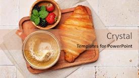  Presentation with croissant - Presentation enhanced with coffee-cup-berries-and-croissant background and a coral colored foreground